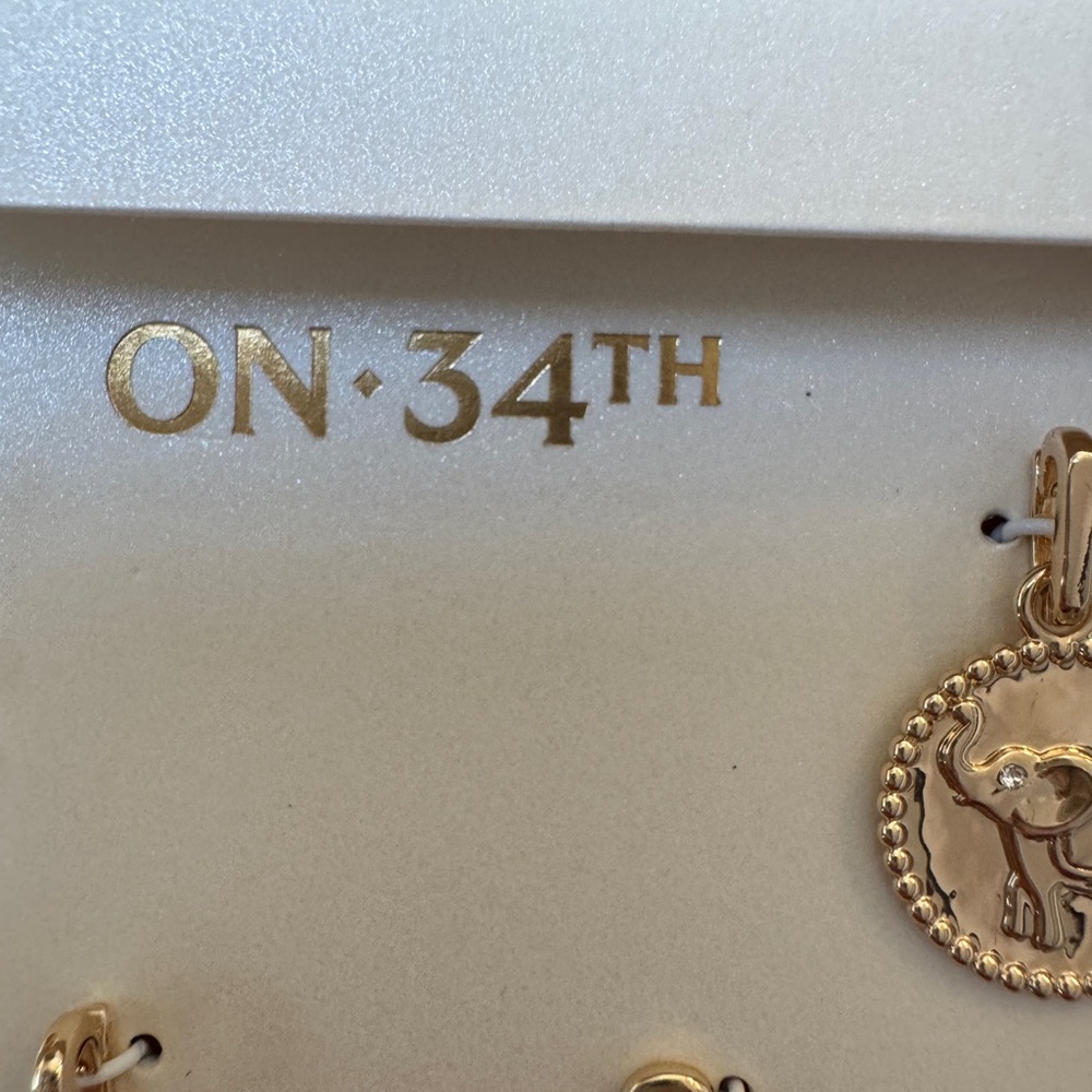 NWT 3 CHARMS w extra clasp Elephant 4 Leaf Clover Green Luck charm ON 34th - Picture 10 of 12